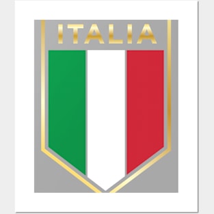 Italia design - Proud Italian - Italian Flag Shield Posters and Art